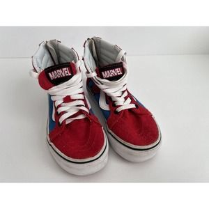 Vans Marvel Spiderman Kids Skateboard Skate Shoes Old School Hi Top - Size 13
